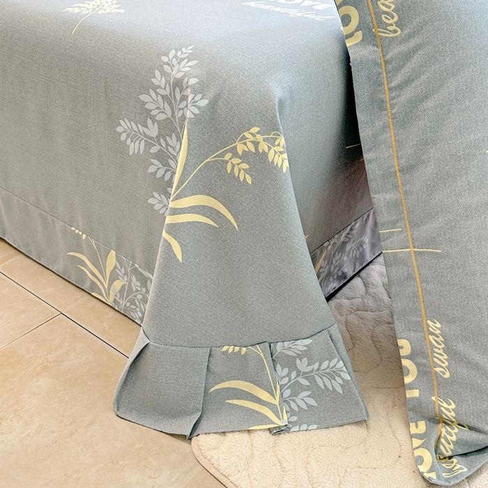 91家纺网 家纺一手货源 找家纺 家贝爱 2024新款加厚纯棉生态磨毛床单系列 叶舞轻盈