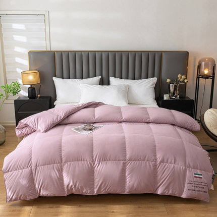 91家纺网 家纺一手货源 找家纺 华盛羽绒被壳 2024羽绒被新款匈牙利进口大朵羽绒被静音 匈牙利豆沙色