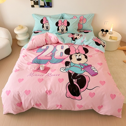 91家纺网 家纺一手货源 找家纺 （总）典曼家纺 2024新款迪士尼磨毛大版卡通四件套