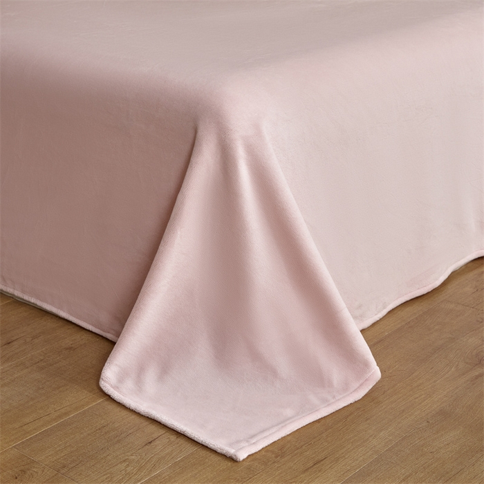 91家纺网 家纺一手货源 找家纺 启程家纺 2024新款A类加厚230克纯色双拼牛奶绒四件套 香芋紫+浅粉