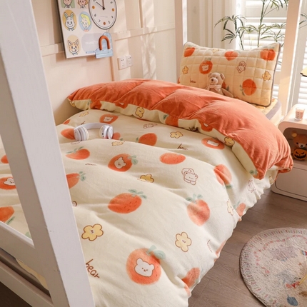 91家纺网 家纺一手货源 找家纺 （总）爱思凯家纺 2025新款A类牛奶绒学生床褥三件套-初心系列