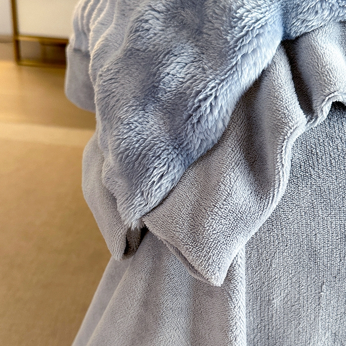 91家纺网 家纺一手货源 找家纺 芸锦豪 2024新款仿兔毛小泡泡兔兔绒兔毛绒四件套 湖兰