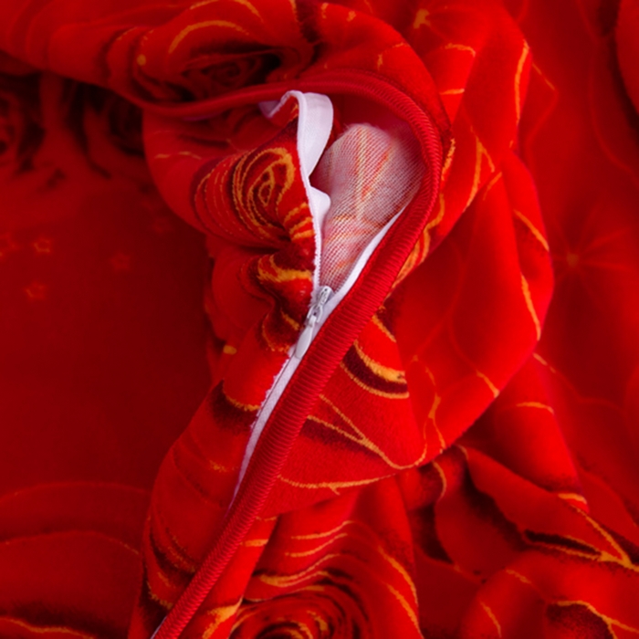 91家纺网 家纺一手货源 找家纺 阿亮家居 2024新款8.5斤保暖牛奶绒金貂绒床裙款四件套 爱有天意