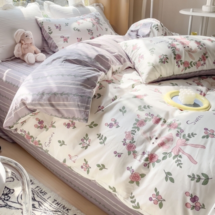 91家纺网 家纺一手货源 找家纺 【91特价】田野 13372全棉四件套（库存商品，不退不换，谨慎下单）