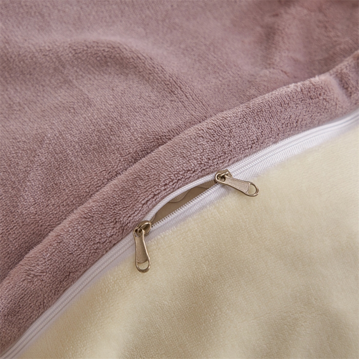 91家纺网 家纺一手货源 找家纺 启程家纺 2024新款A类加厚230克纯色双拼牛奶绒四件套 奶油黄+香芋紫