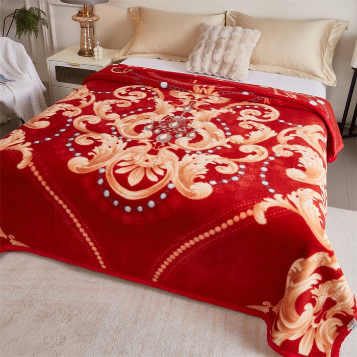 91家纺网 家纺一手货源 找家纺 2024新款柔软欧式轻奢真羊毛毛毯毯子 与爱共舞