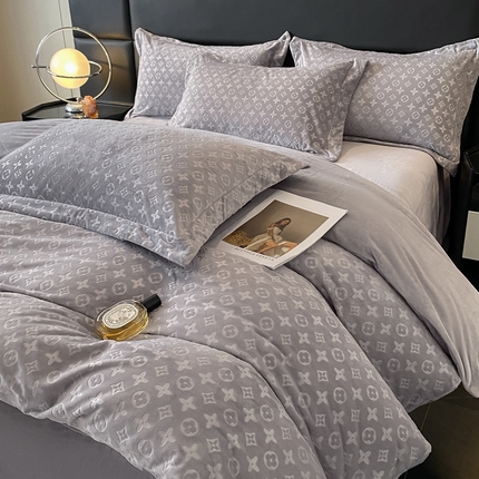 91家纺网 家纺一手货源 找家纺 （总）金牛座家纺 2025新款婴儿绒刺绣提花四件套-永恒