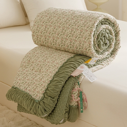 91家纺网 家纺一手货源 找家纺 （总）有货 2024新款韩版全棉双层皱皱纱豆豆大豆被被子被芯