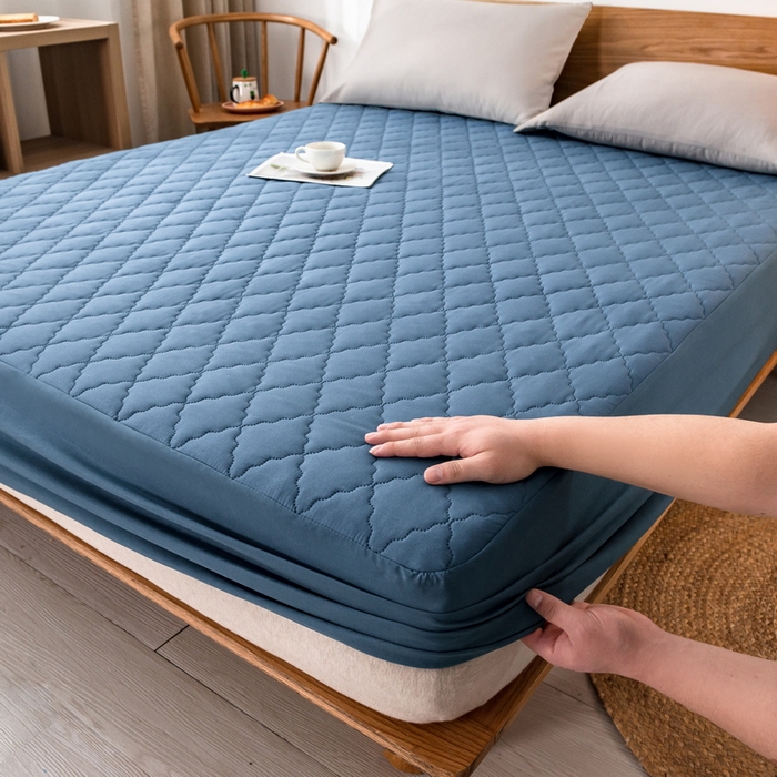 91家纺网 家纺一手货源 找家纺 2024新款加厚夹棉防水床笠素色-【四季款】 幽梦兰