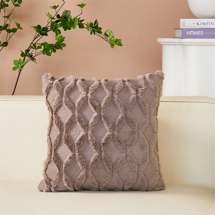 91家纺网 家纺一手货源 找家纺 （总）品尚嘉 跨境亚马逊ins毛绒抱枕套纯色几何菱形沙发靠垫