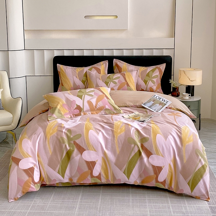 91家纺网 家纺一手货源 找家纺 2024新款全棉生态磨毛四件套 图兰朵