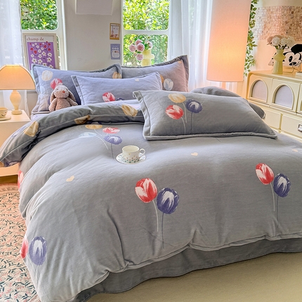 91家纺网 家纺一手货源 找家纺 （总）518家纺 2025新款A类高克重臻棉绒牛奶绒单被套（可定制）