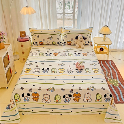 91家纺网 家纺一手货源 找家纺 （总）名兮家居 2024新款时尚卡通风高克重牛奶绒床单-盖毯