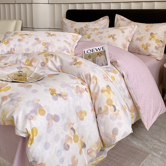 91家纺网 家纺一手货源 找家纺 2024新款全棉生态磨毛四件套 四季风(灰)