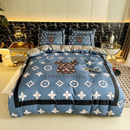 91家纺网 家纺一手货源 找家纺 （总）摩卡（乐趣） 2024新款亲肤全棉网红轻奢四件套