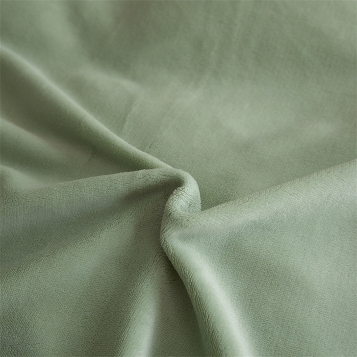 91家纺网 家纺一手货源 找家纺 启程家纺 2024新款A类加厚230克纯色双拼牛奶绒四件套 草绿+奶黄