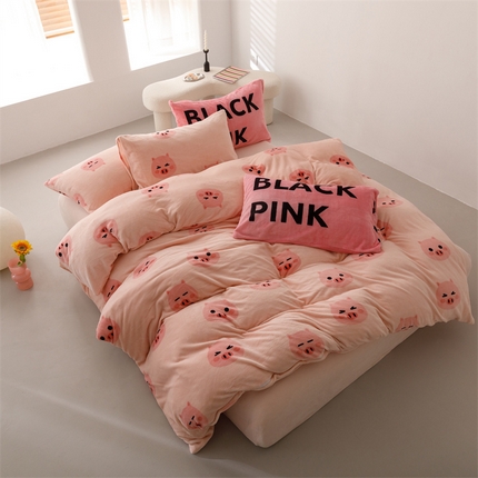 91家纺网 家纺一手货源 找家纺 （总）2025新款小清新双面牛奶绒四件套