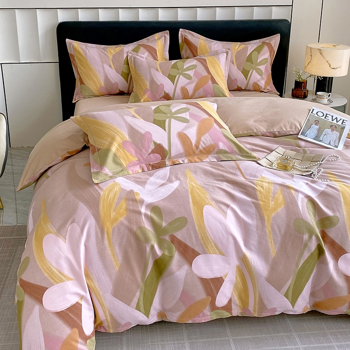 91家纺网 家纺一手货源 找家纺 2024新款全棉生态磨毛四件套 图兰朵