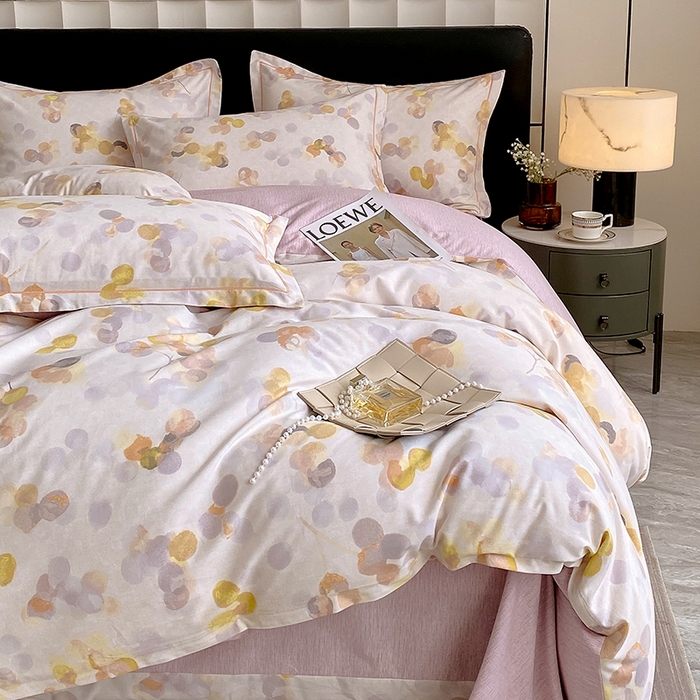 91家纺网 家纺一手货源 找家纺 2024新款全棉生态磨毛四件套 四季风(灰)