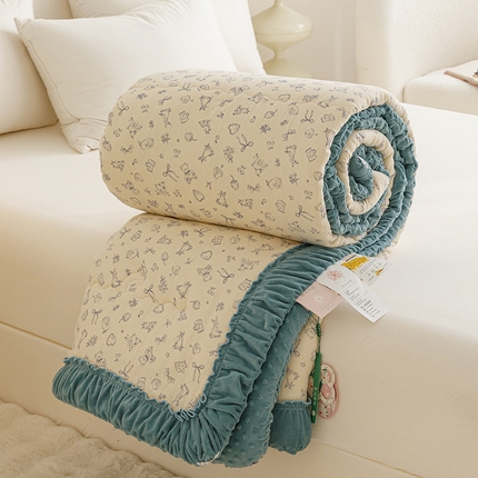 91家纺网 家纺一手货源 找家纺 （总）有货 2024新款韩版全棉双层皱皱纱豆豆大豆被被子被芯