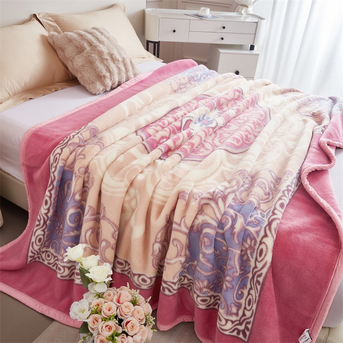 91家纺网 家纺一手货源 找家纺 2024新款柔软欧式轻奢真羊毛毛毯毯子 梦幻城