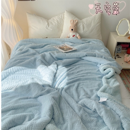 91家纺网 家纺一手货源 找家纺 （总）顾里家纺 2024新款ins韩系提花兔毛绒毯