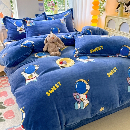 91家纺网 家纺一手货源 找家纺 （总）518家纺 2025新款A类高克重臻棉绒牛奶绒单被套（可定制）