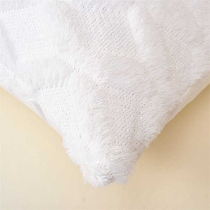 91家纺网 家纺一手货源 找家纺 （总）品尚嘉 跨境亚马逊ins毛绒抱枕套纯色几何菱形沙发靠垫