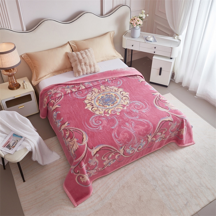 91家纺网 家纺一手货源 找家纺 2024新款柔软欧式轻奢真羊毛毛毯毯子 东方韵