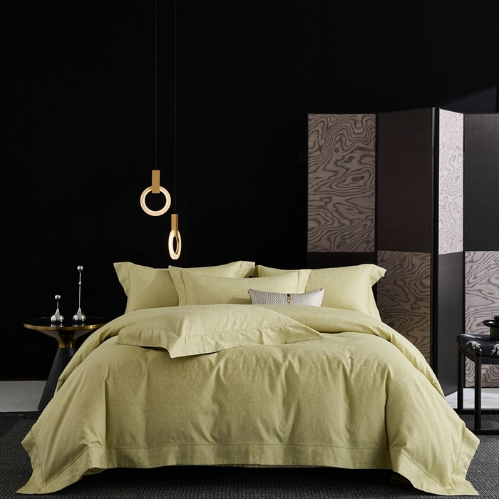 91家纺网 家纺一手货源 找家纺 优品阁 2024新款长绒棉贡缎提花--欧式轻奢提花系列繁华似锦-牛油果绿