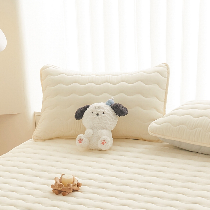 91家纺网 家纺一手货源 找家纺 2024新款原棉夹棉枕套-四季款 米色