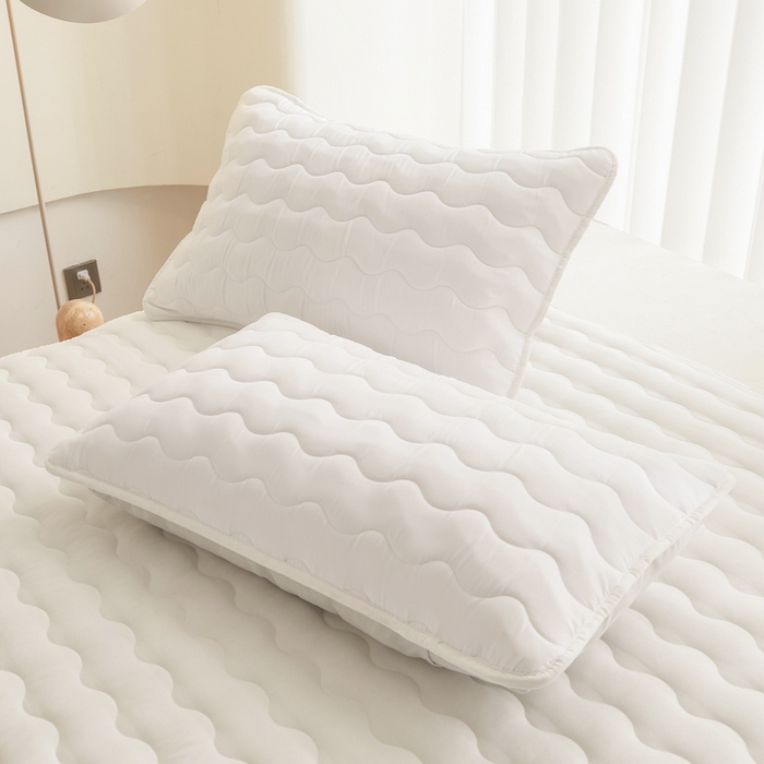 91家纺网 家纺一手货源 找家纺 2024新款原棉夹棉枕套-四季款 本白