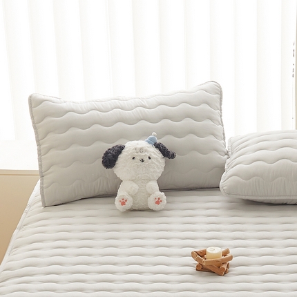 2024新款原棉夹棉枕套-四季款 浅灰