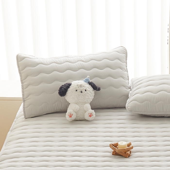 91家纺网 家纺一手货源 找家纺 2024新款原棉夹棉枕套-四季款 浅灰