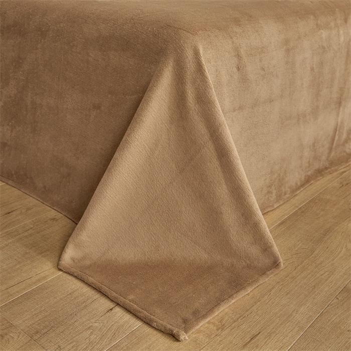 91家纺网 家纺一手货源 找家纺 启程家纺 2024新款A类加厚230克纯色双拼牛奶绒四件套 奶咖+奶茶咖