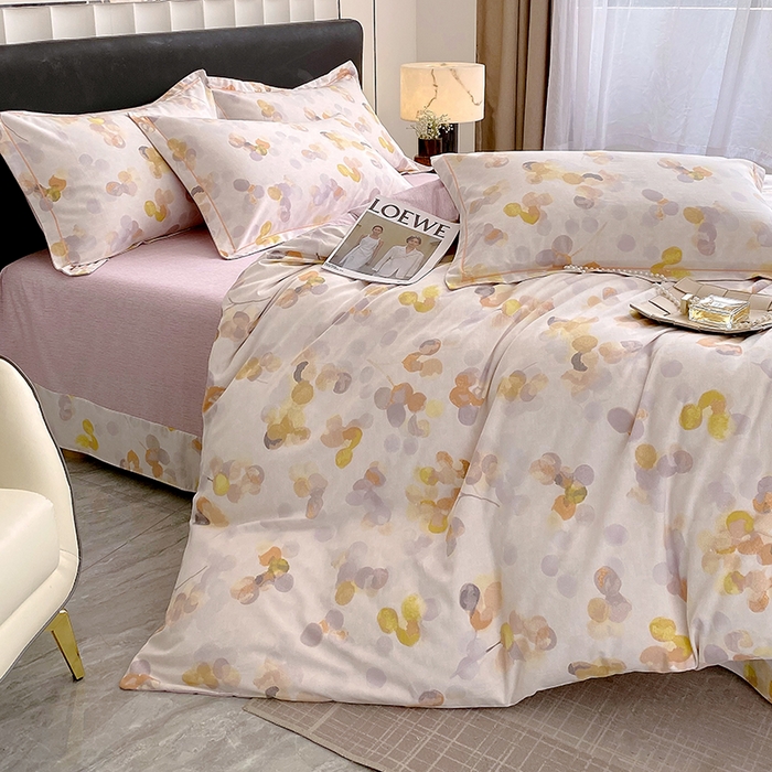 91家纺网 家纺一手货源 找家纺 2024新款全棉生态磨毛四件套 四季风(灰)