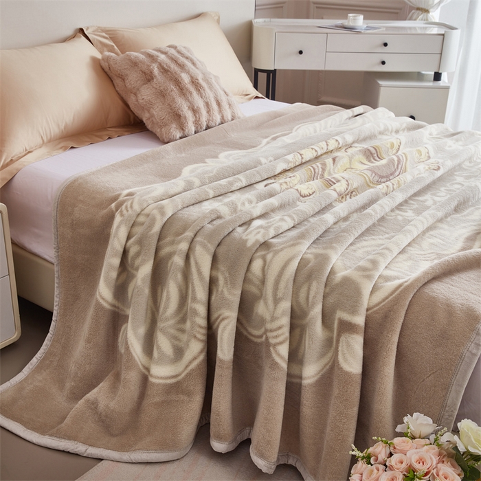 91家纺网 家纺一手货源 找家纺 2024新款柔软欧式轻奢真羊毛毛毯毯子 流金岁月