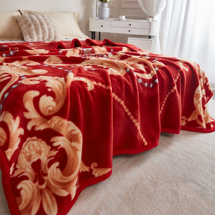 91家纺网 家纺一手货源 找家纺 2024新款柔软欧式轻奢真羊毛毛毯毯子 与爱共舞