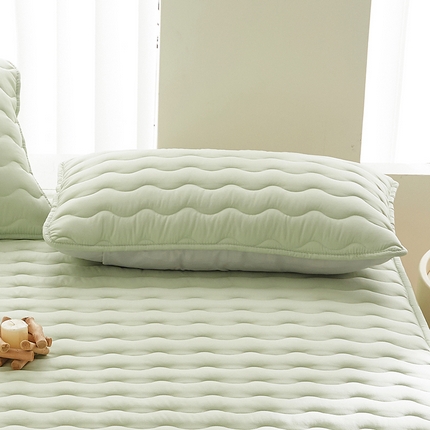 2024新款原棉夹棉枕套-四季款 松石绿