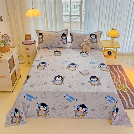 91家纺网 家纺一手货源 找家纺 （总）名兮家居 2024新款时尚卡通风高克重牛奶绒床单-盖毯