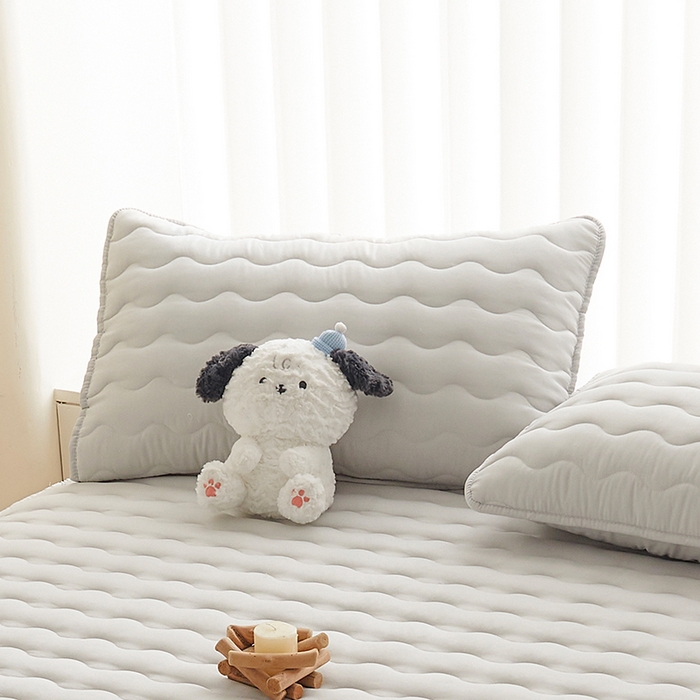 91家纺网 家纺一手货源 找家纺 2024新款原棉夹棉枕套-四季款 浅灰