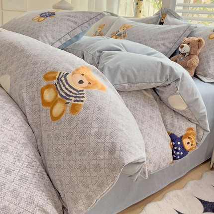 91家纺网 家纺一手货源 找家纺 （总）寐居家纺 2024新款A类全棉简约生态磨毛四件套