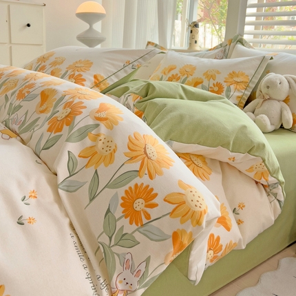 91家纺网 家纺一手货源 找家纺 （总）寐居家纺 2024新款A类全棉简约生态磨毛四件套