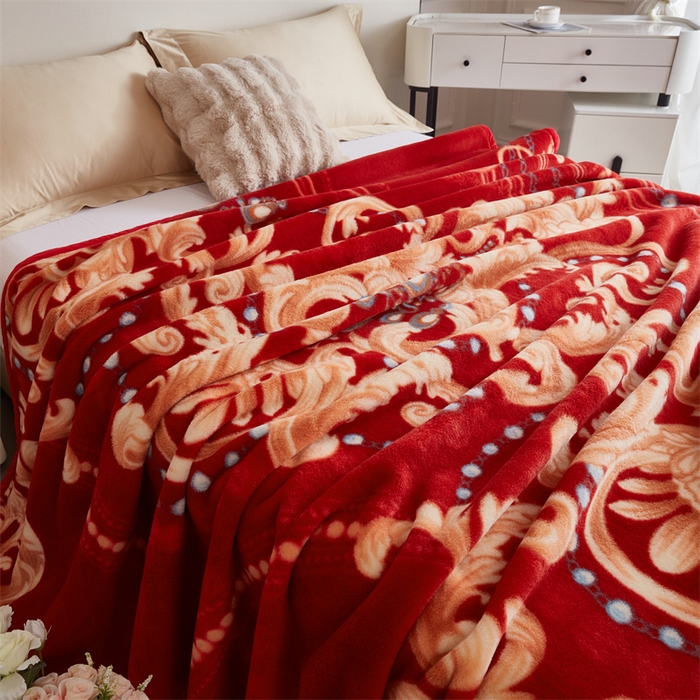 91家纺网 家纺一手货源 找家纺 2024新款柔软欧式轻奢真羊毛毛毯毯子 与爱共舞