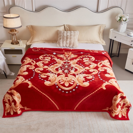 2024新款柔软欧式轻奢真羊毛毛毯毯子 与爱共舞