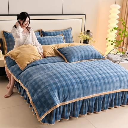 91家纺网 家纺一手货源 找家纺 （总）星窝 2025新款直播热推8D立体雕花工艺加厚牛奶绒四件套（控价标准不低于139）