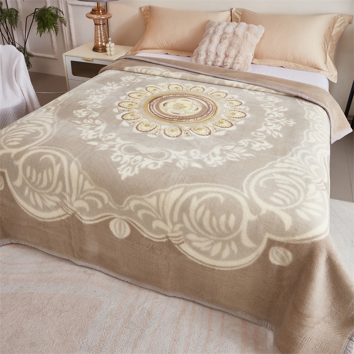 91家纺网 家纺一手货源 找家纺 2024新款柔软欧式轻奢真羊毛毛毯毯子 流金岁月