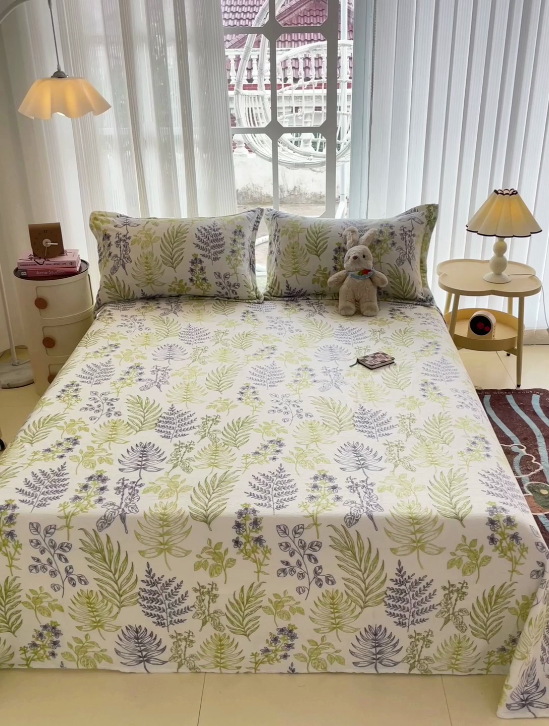 91家纺网 家纺一手货源 找家纺 名兮家居 2024新款时尚卡通风高克重牛奶绒床单-盖毯 清新物语