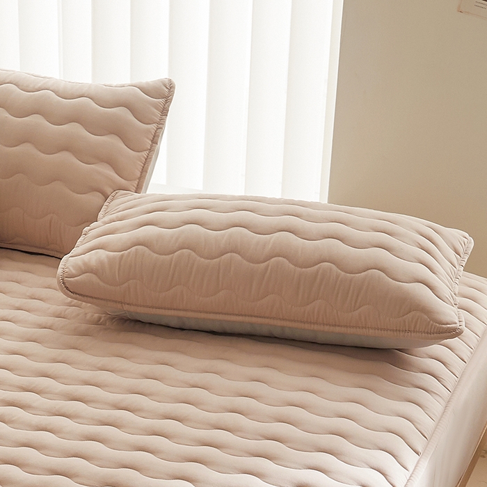 91家纺网 家纺一手货源 找家纺 2024新款原棉夹棉枕套-四季款 驼色