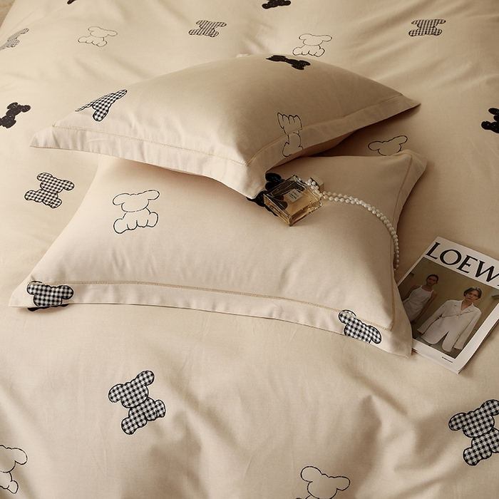 91家纺网 家纺一手货源 找家纺 2024新款全棉生态磨毛四件套 喜饰